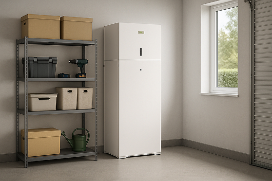 Imagen de la batería All in One en un garaje